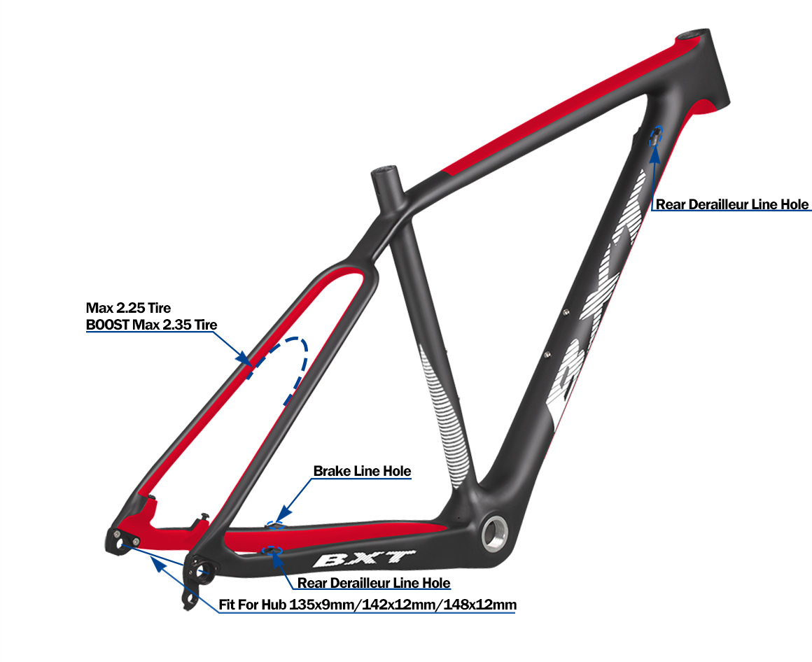 disc carbon mountain bike frame